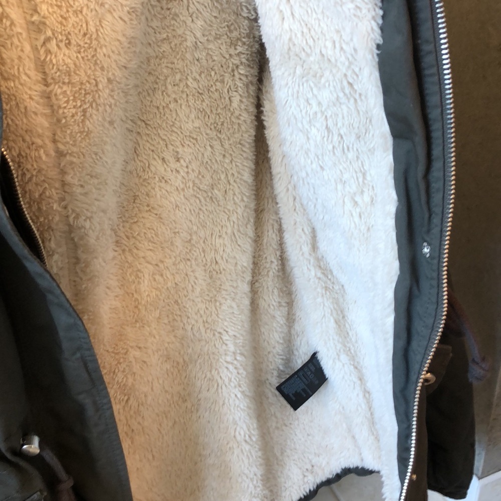 Divided Dark Green Utility Jacket With Cream Lini… - image 5